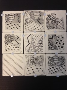 Mikell Folk School 2014  Zentangle Class White Tiles